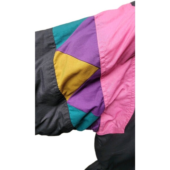 Vintage Fera Ski Jacket Women's Size 16 Front Zip Purple Gold Teal 90s Skiwear - Picture 3 of 4